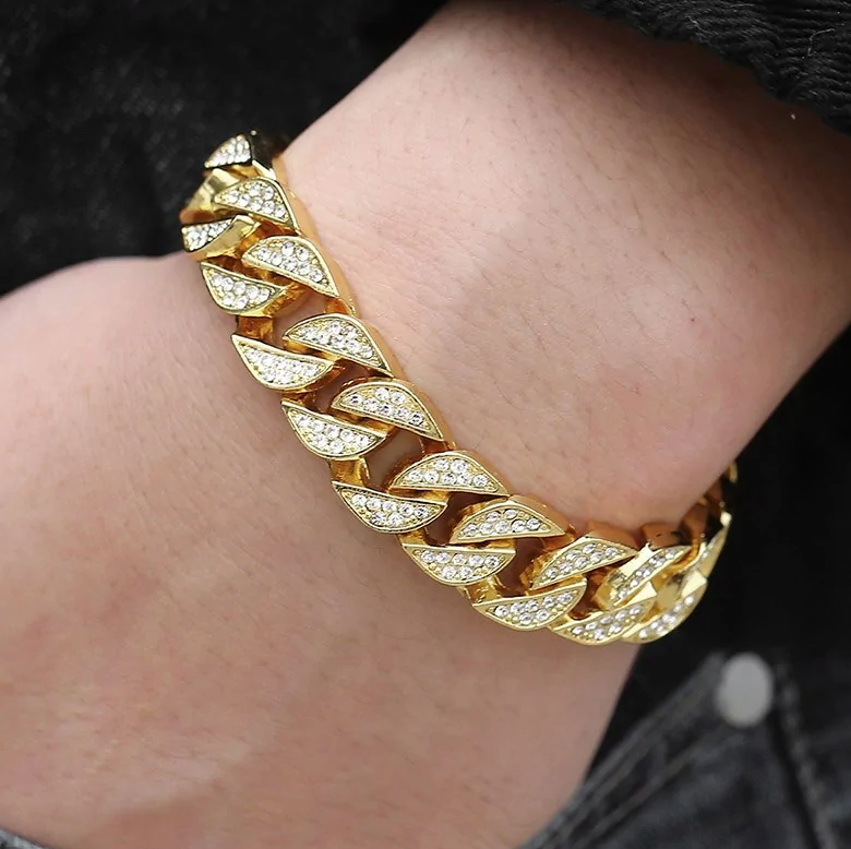 Luxury Luxo Luxo Luxo Miami Gold Curb Cuban Bracelet - Watch - Image 33113154027610