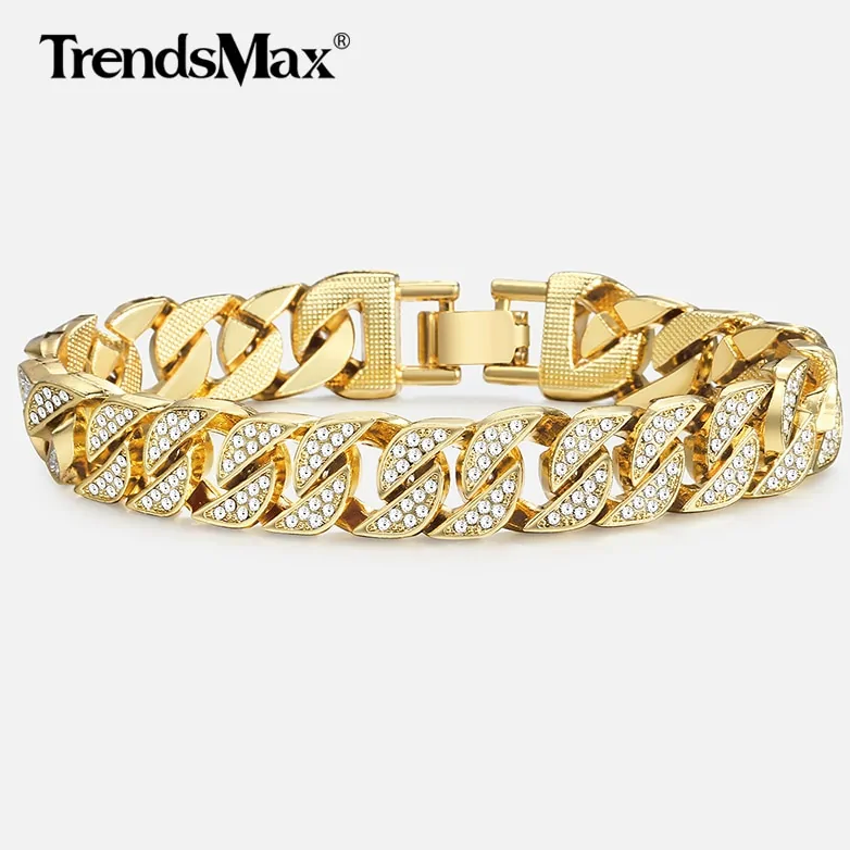 Luxury Luxo Luxo Luxo Miami Gold Curb Cuban Bracelet - Watch - Image 33113154060378
