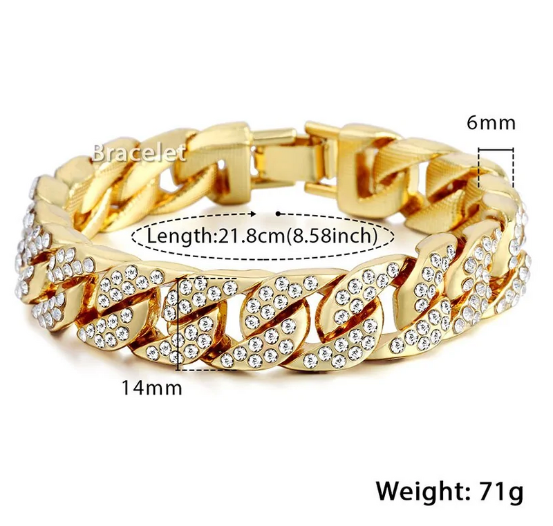 Luxury Luxo Luxo Luxo Miami Gold Curb Cuban Bracelet - Watch - Image 33113154125914