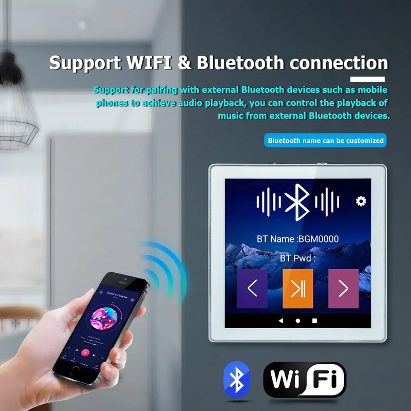JYSaudio Smart Bluetooth &amp; WiFi Wall Amplifier – Ultimate Home Theater Sound System with 8” Ceiling Speakers