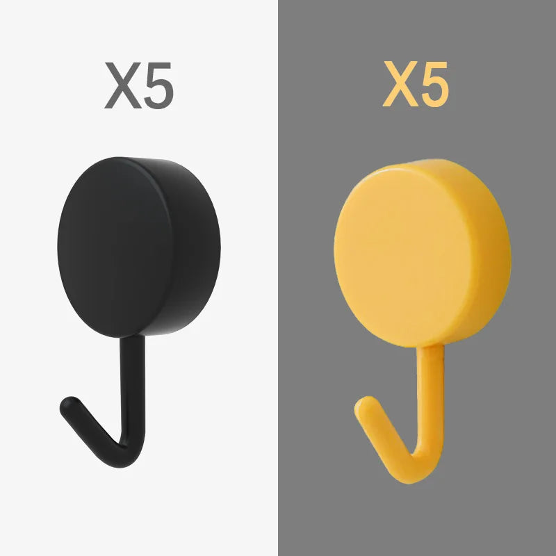 Image of 10PCS Self Adhesive Wall Hook Strong Without Drilling Coat Bag Bathroom Door Kitchen Towel Hanger Hooks Home Storage Accessories - high-quality image