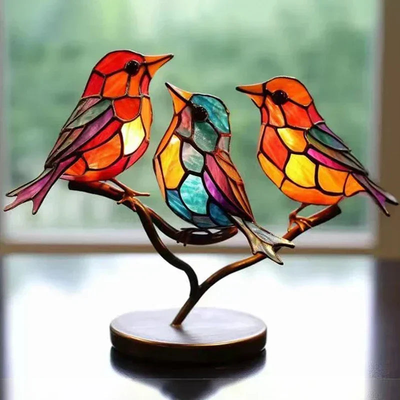 Vibrant Acrylic Bird Desk Ornament