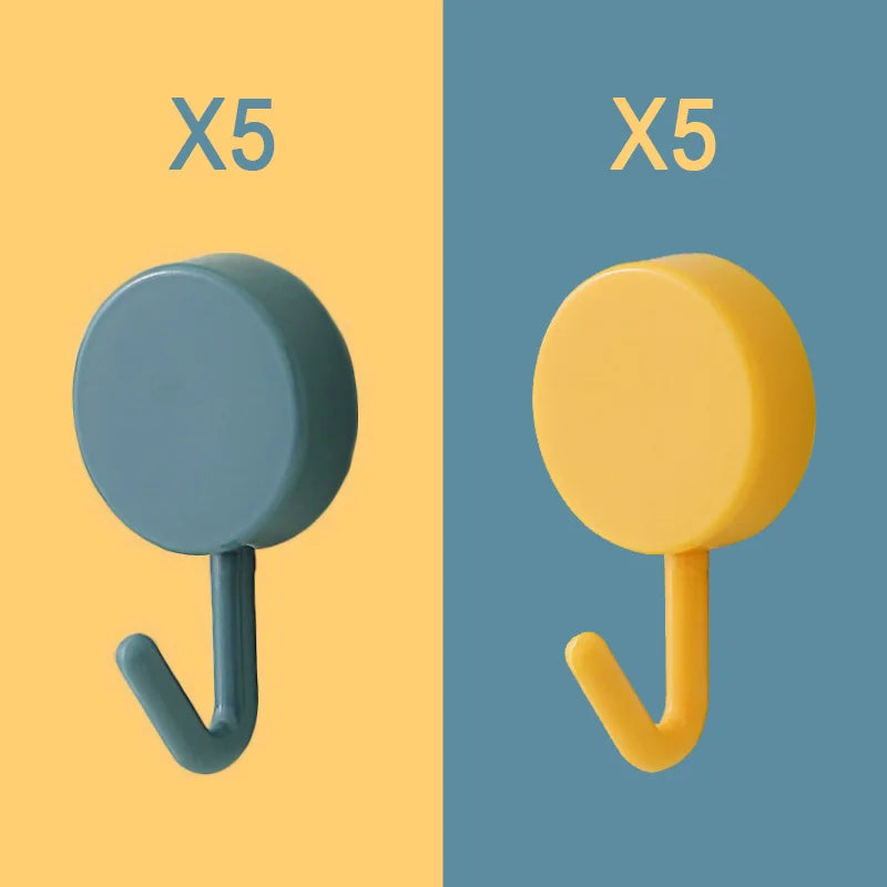 Image of 10PCS Self Adhesive Wall Hook Strong Without Drilling Coat Bag Bathroom Door Kitchen Towel Hanger Hooks Home Storage Accessories - high-quality image