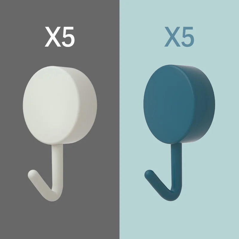 Image of 10PCS Self Adhesive Wall Hook Strong Without Drilling Coat Bag Bathroom Door Kitchen Towel Hanger Hooks Home Storage Accessories - high-quality image
