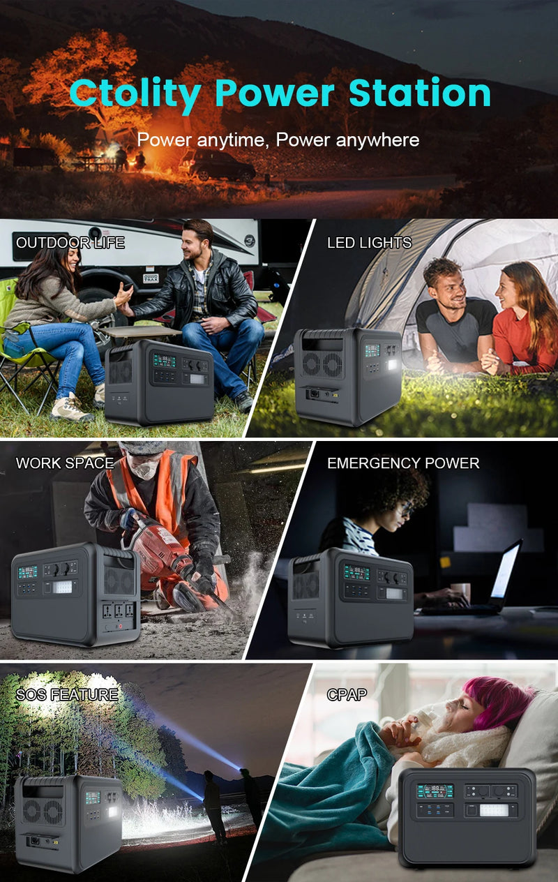 CTOLITY 2000Wh Portable Power Station – Reliable Power Anytime, Anywhere!
