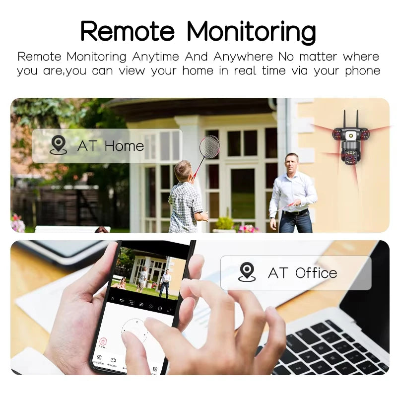 AIOOK Three-Lens 15MP WiFi IP Camera – Ultimate Outdoor Security with Full-Color Night Vision