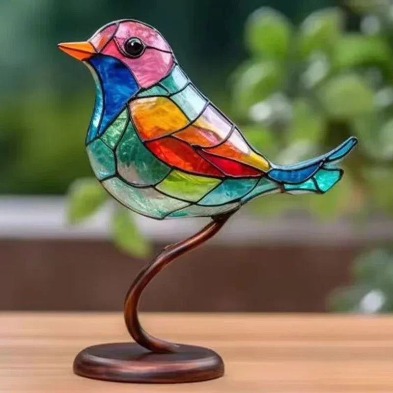 Vibrant Acrylic Bird Desk Ornament