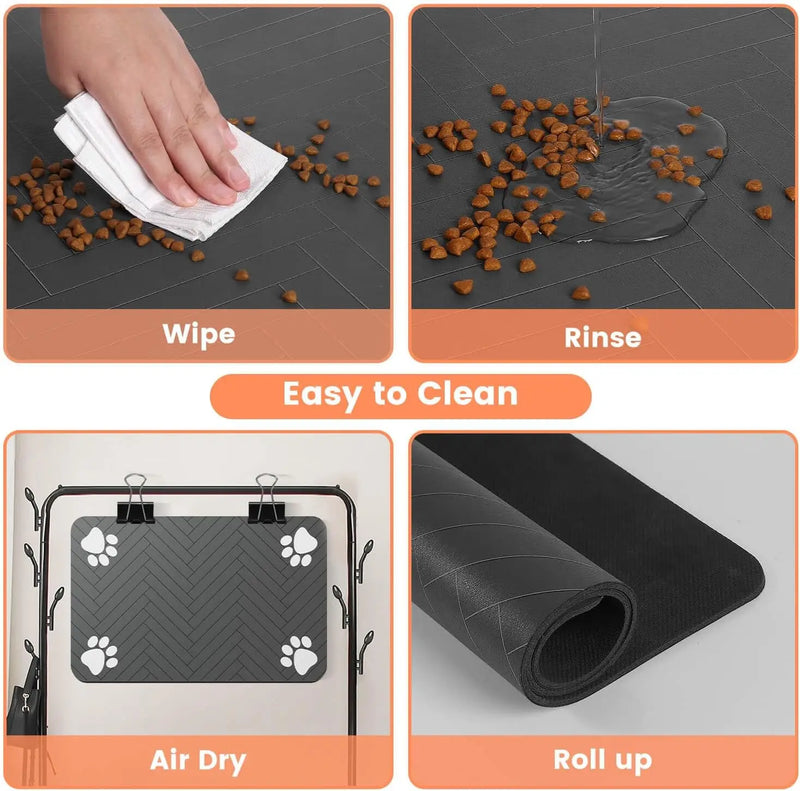 Paws &amp; Plate Absorbent Pet Feeding Mat 🐾🍽️