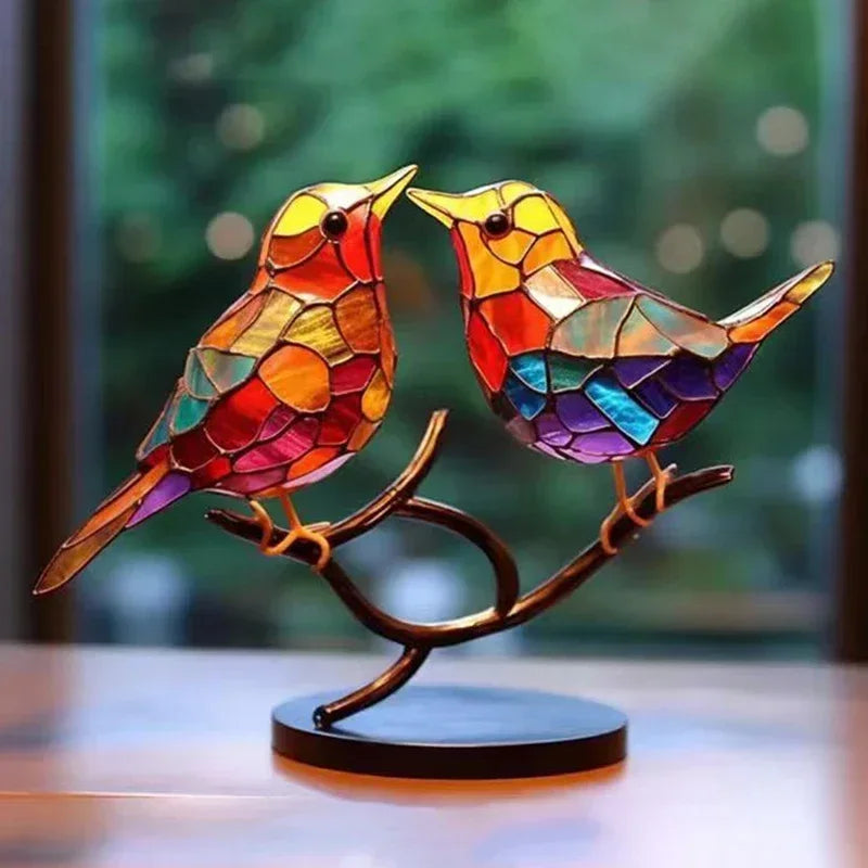 Vibrant Acrylic Bird Desk Ornament