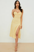 Elysia Lace-Up Midi Dress