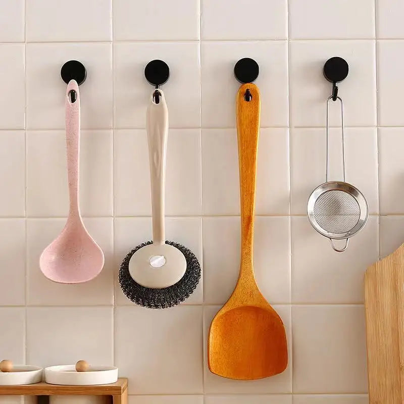 Image of 10PCS Self Adhesive Wall Hook Strong Without Drilling Coat Bag Bathroom Door Kitchen Towel Hanger Hooks Home Storage Accessories - high-quality image