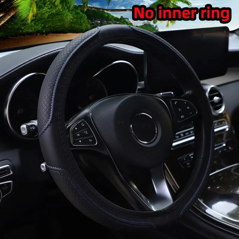 GripMax 3D Embossed Leather Steering Wheel Cover