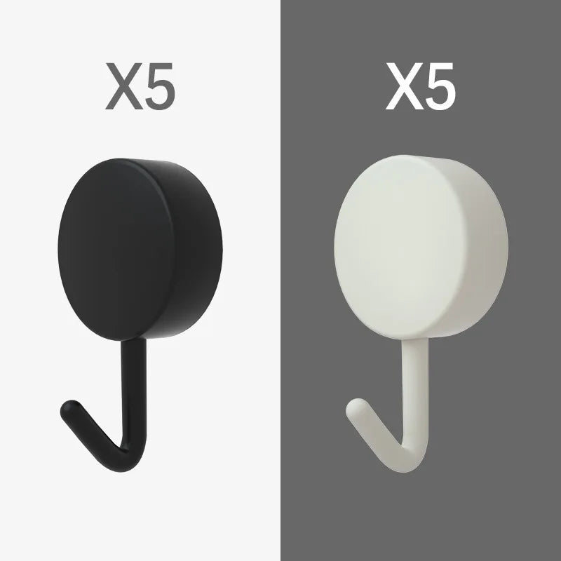 Image of 10PCS Self Adhesive Wall Hook Strong Without Drilling Coat Bag Bathroom Door Kitchen Towel Hanger Hooks Home Storage Accessories - high-quality image
