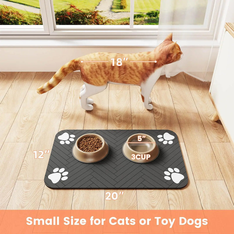 Pet Feeding Mat-Absorbent Pet Placemat F - Pet Accessories - - Image 33980604022874