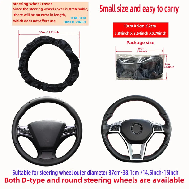 GripMax 3D Embossed Leather Steering Wheel Cover