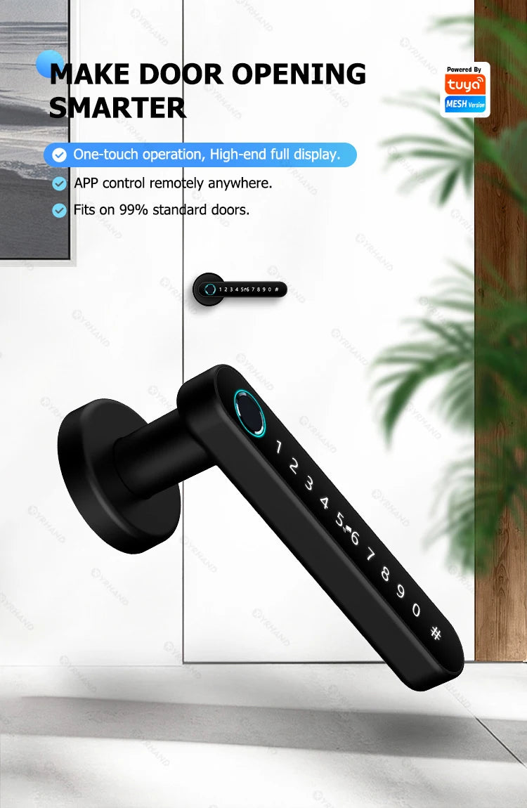 YRHAND Tuya BLE Biometric Smart Fingerprint Lock – Secure, Smart & Convenient
