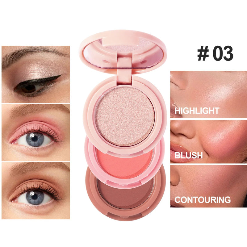 RadiantGlow 3-in-1 Makeup Palette - Image 33989303795802