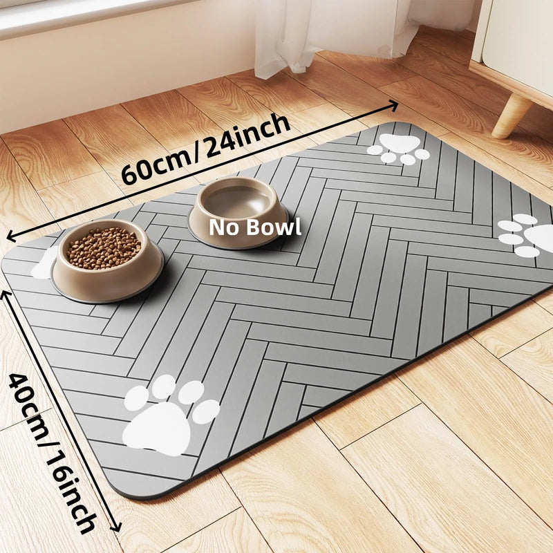 Paws &amp; Plate Absorbent Pet Feeding Mat 🐾🍽️