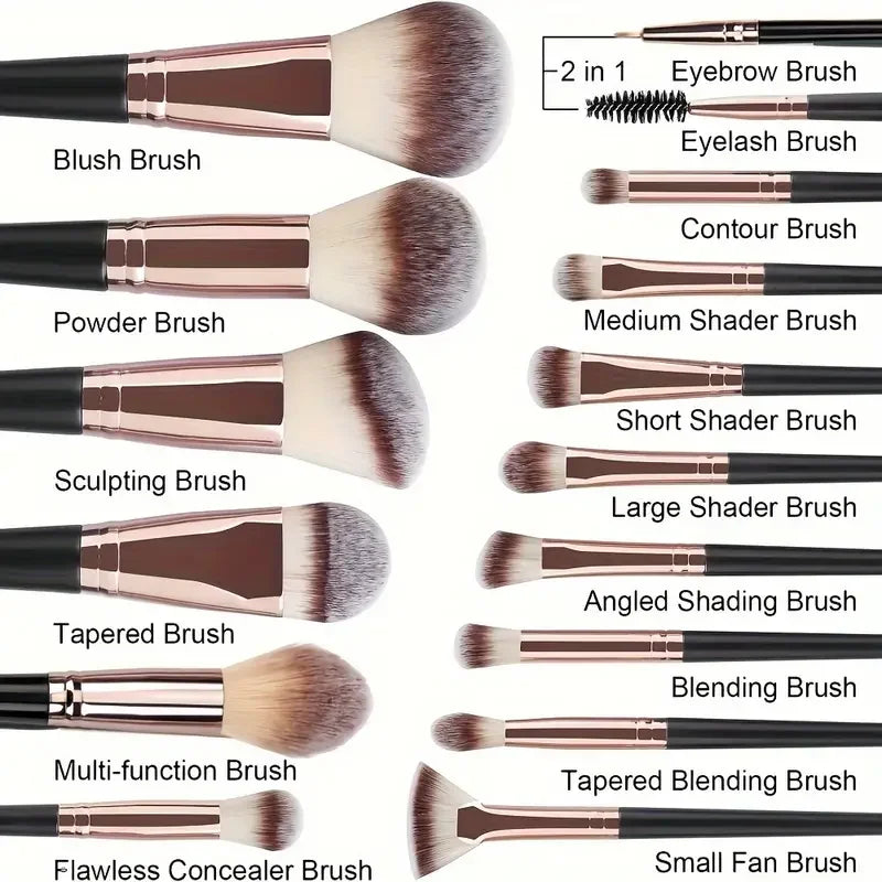 EliteGlow Professional Makeup Brush Set - Image 33989304221786