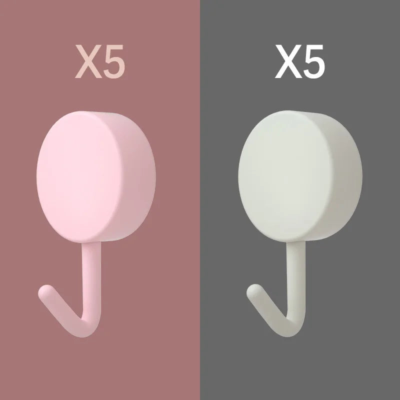 Image of 10PCS Self Adhesive Wall Hook Strong Without Drilling Coat Bag Bathroom Door Kitchen Towel Hanger Hooks Home Storage Accessories - high-quality image