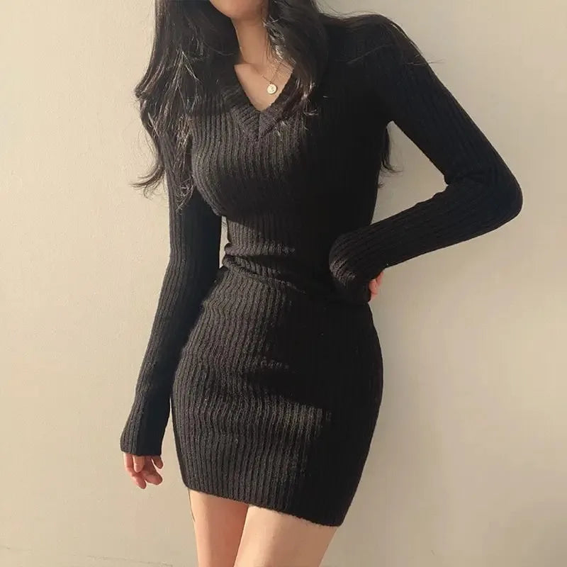 Velvet Nights V-Neck Dress