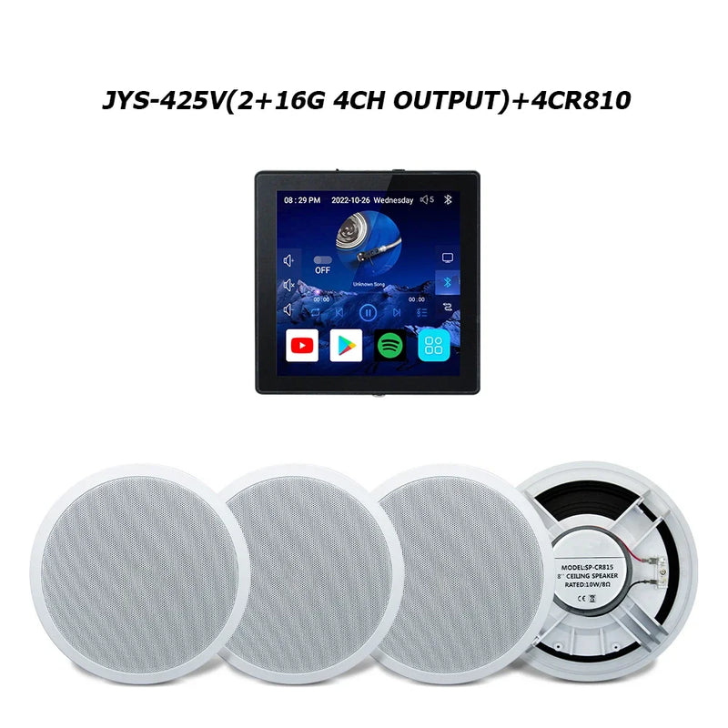 JYSaudio Smart Bluetooth &amp; WiFi Wall Amplifier – Ultimate Home Theater Sound System with 8” Ceiling Speakers