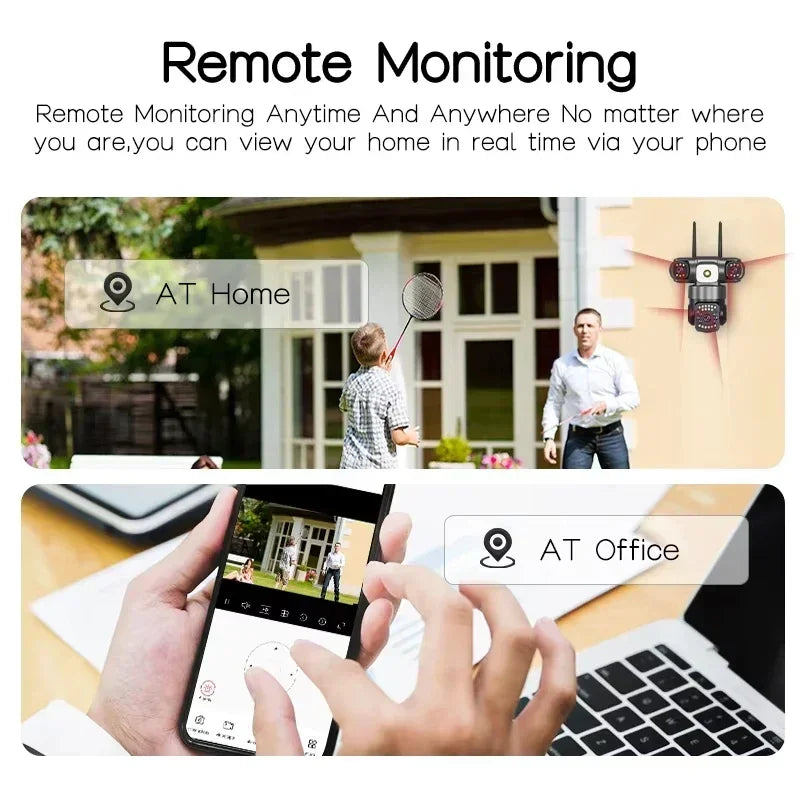 AIOOK Three-Lens 15MP WiFi IP Camera – Ultimate Outdoor Security with Full-Color Night Vision