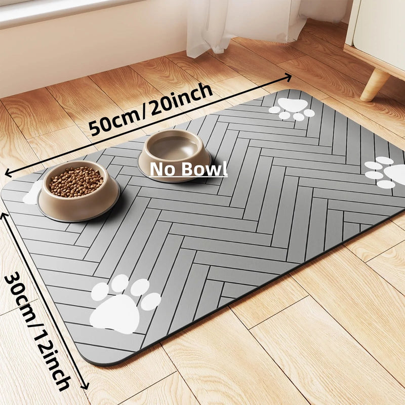 Paws &amp; Plate Absorbent Pet Feeding Mat 🐾🍽️