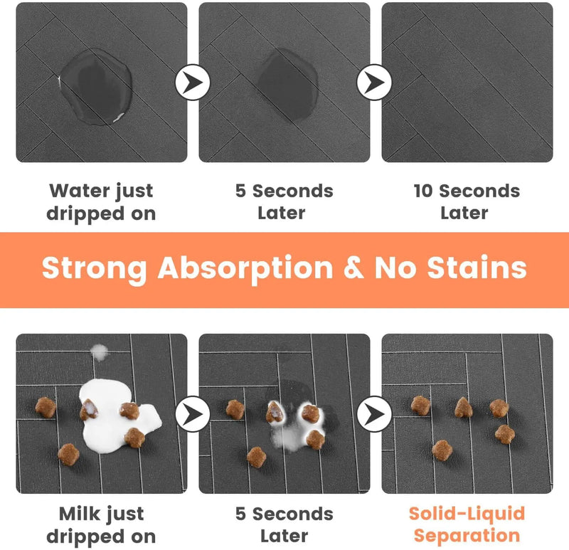 Pet Feeding Mat-Absorbent Pet Placemat F - Pet Accessories - - Image 33980603826266