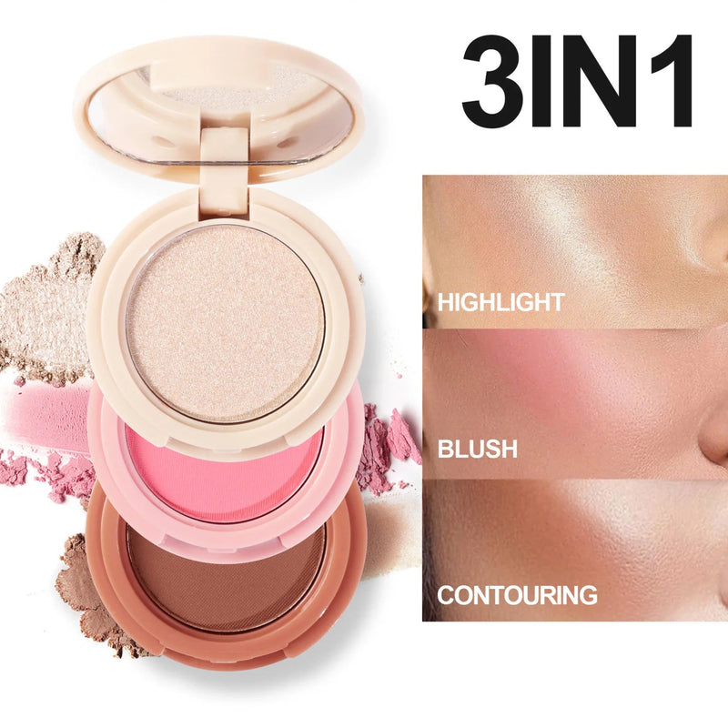 RadiantGlow 3-in-1 Makeup Palette - Image 33989302222938