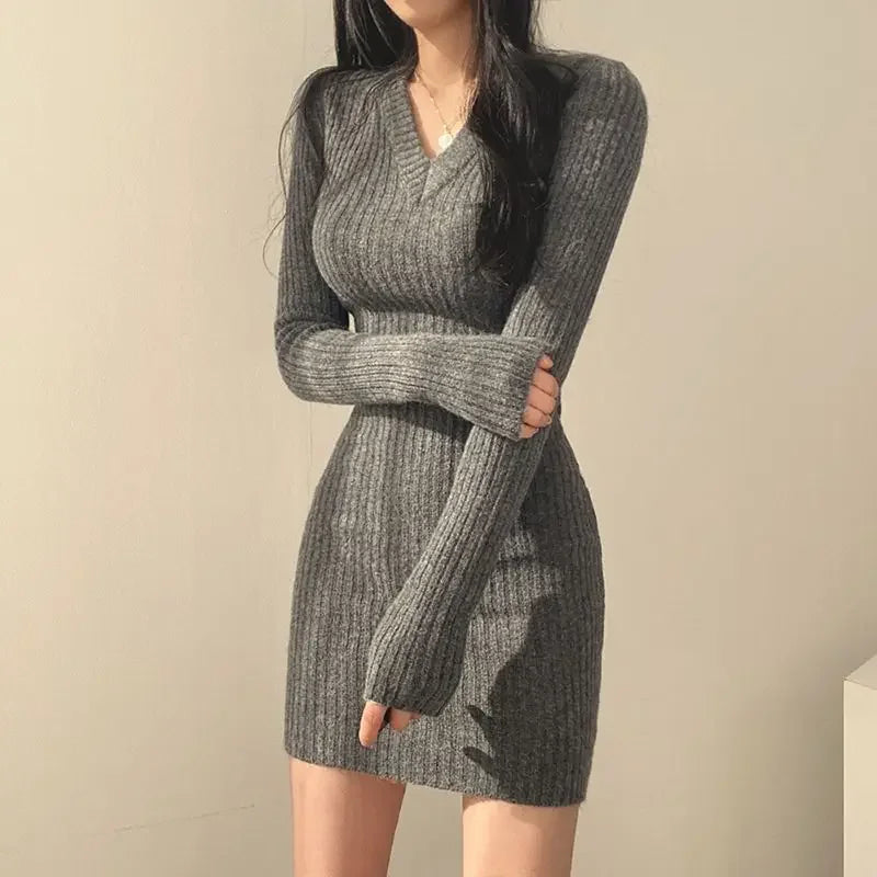 Velvet Nights V-Neck Dress