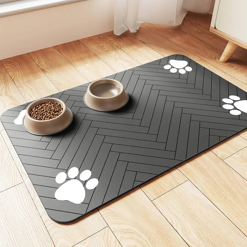 Paws &amp; Plate Absorbent Pet Feeding Mat 🐾🍽️