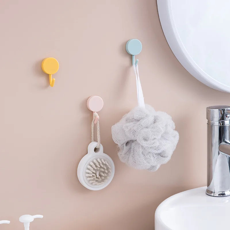 Image of 10PCS Self Adhesive Wall Hook Strong Without Drilling Coat Bag Bathroom Door Kitchen Towel Hanger Hooks Home Storage Accessories - high-quality image