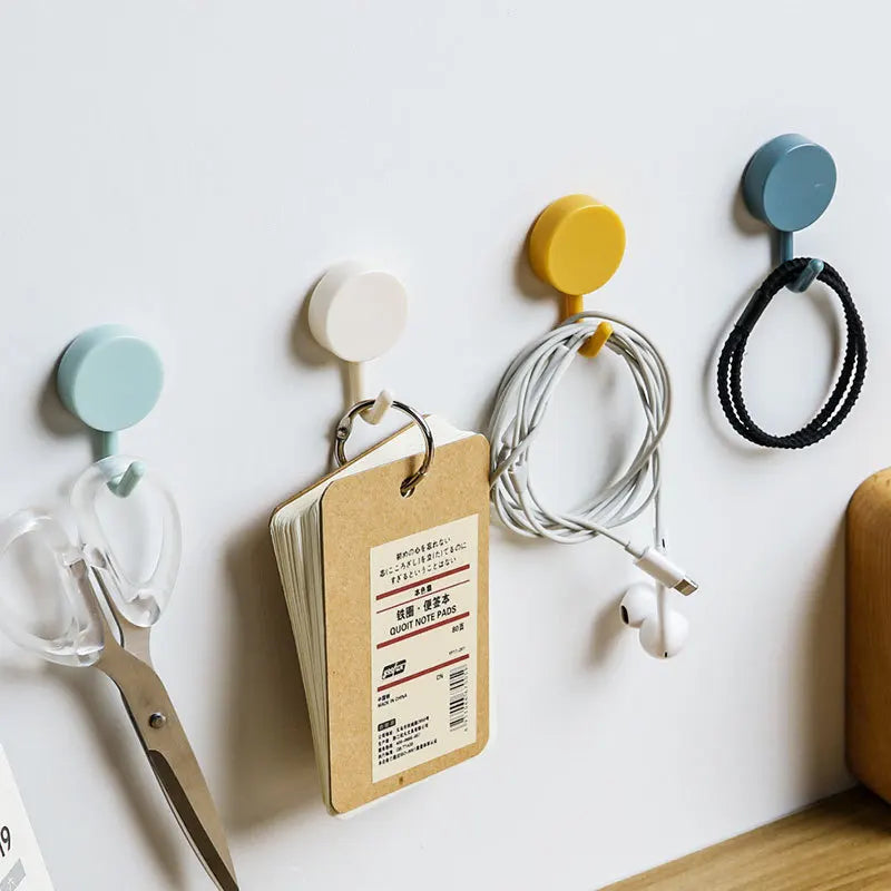 Image of 10PCS Self Adhesive Wall Hook Strong Without Drilling Coat Bag Bathroom Door Kitchen Towel Hanger Hooks Home Storage Accessories - high-quality image