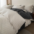 Luxury Yarn-Dyed Jacquard Striped Cotton Bedding Set – Elegant Comfort for Your Home