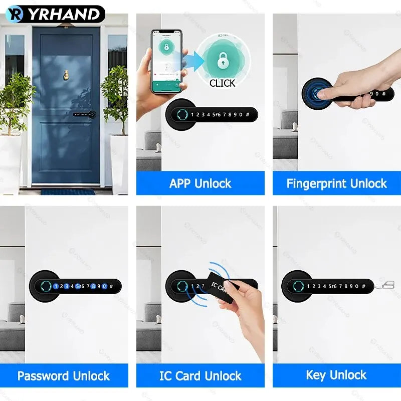 YRHAND Tuya BLE Biometric Smart Fingerprint Lock – Secure, Smart & Convenient