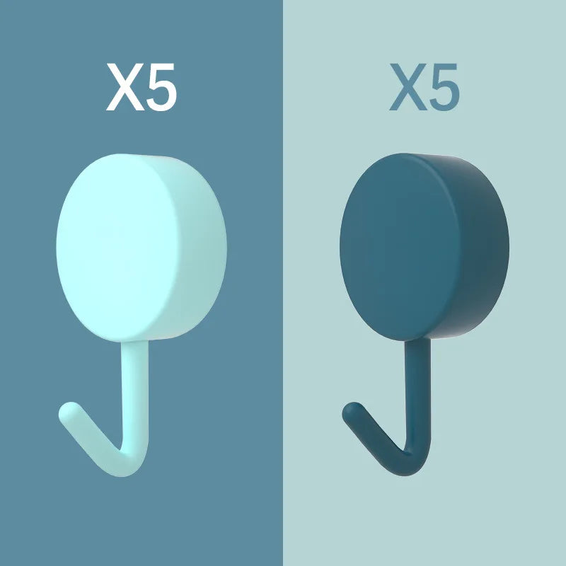 Image of 10PCS Self Adhesive Wall Hook Strong Without Drilling Coat Bag Bathroom Door Kitchen Towel Hanger Hooks Home Storage Accessories - high-quality image