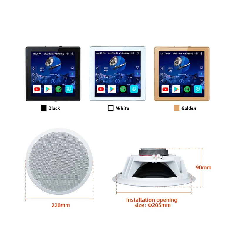 JYSaudio Smart Bluetooth &amp; WiFi Wall Amplifier – Ultimate Home Theater Sound System with 8” Ceiling Speakers
