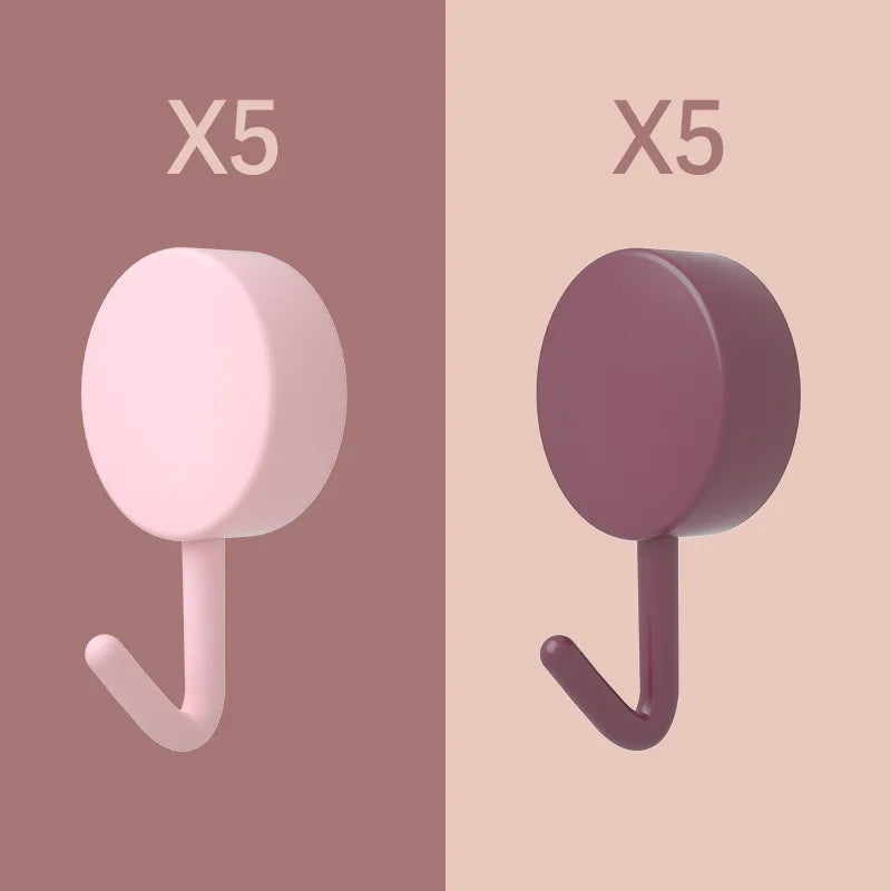 Image of 10PCS Self Adhesive Wall Hook Strong Without Drilling Coat Bag Bathroom Door Kitchen Towel Hanger Hooks Home Storage Accessories - high-quality image
