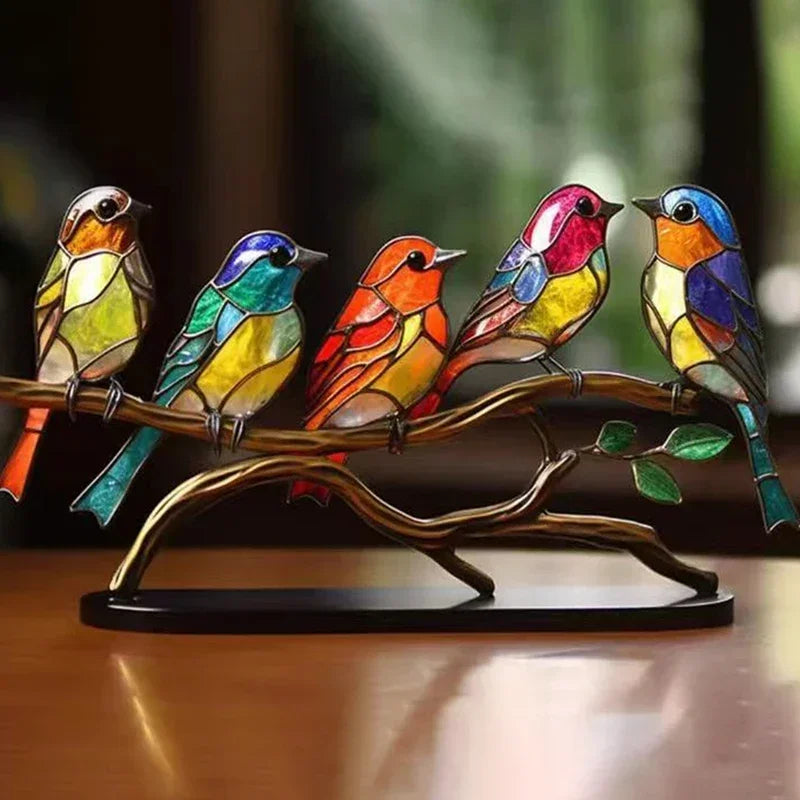 Vibrant Acrylic Bird Desk Ornament