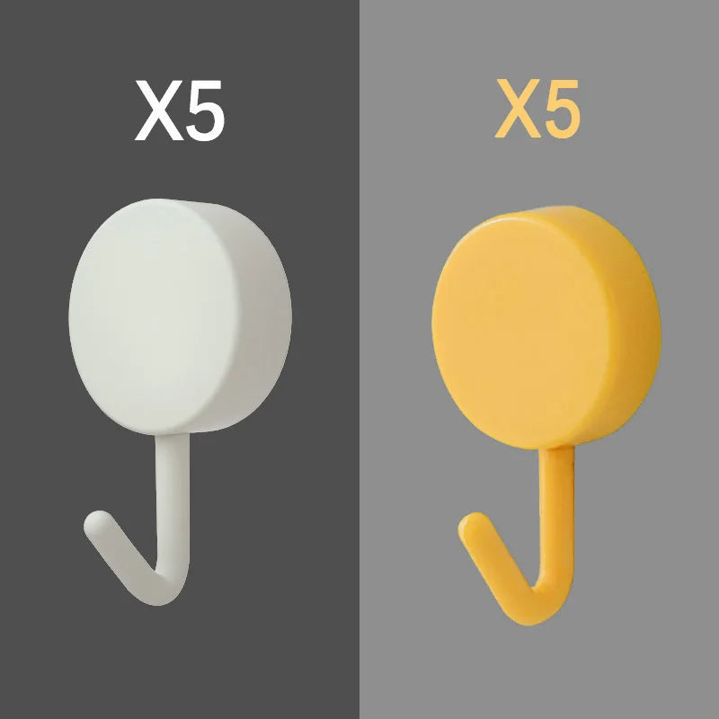 Image of 10PCS Self Adhesive Wall Hook Strong Without Drilling Coat Bag Bathroom Door Kitchen Towel Hanger Hooks Home Storage Accessories - high-quality image